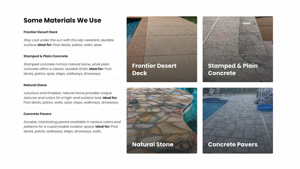annas pool deck new materials