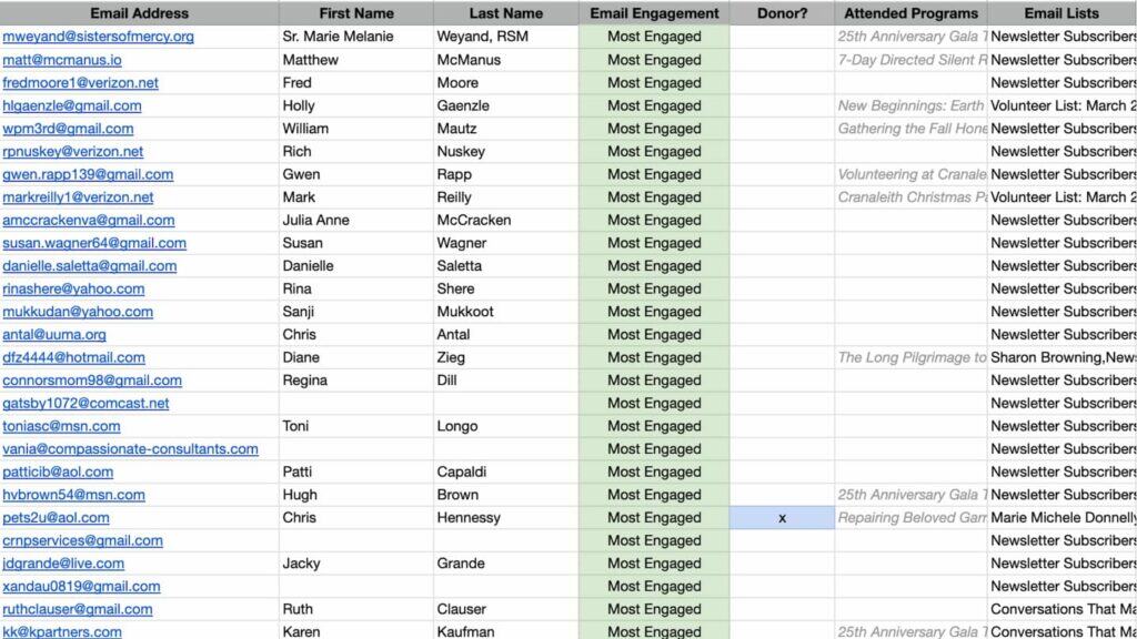 email segment list
