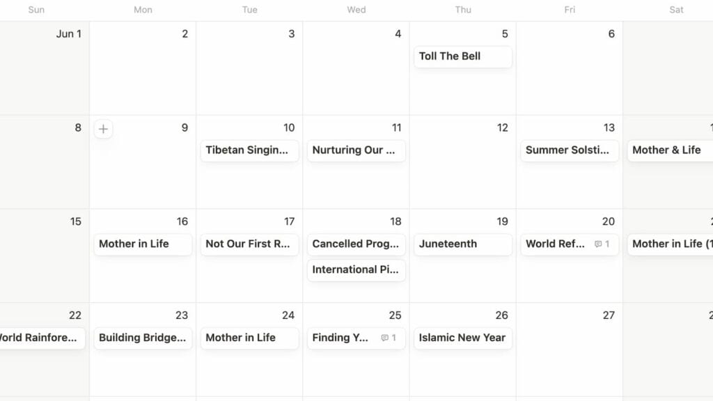 social media calendar